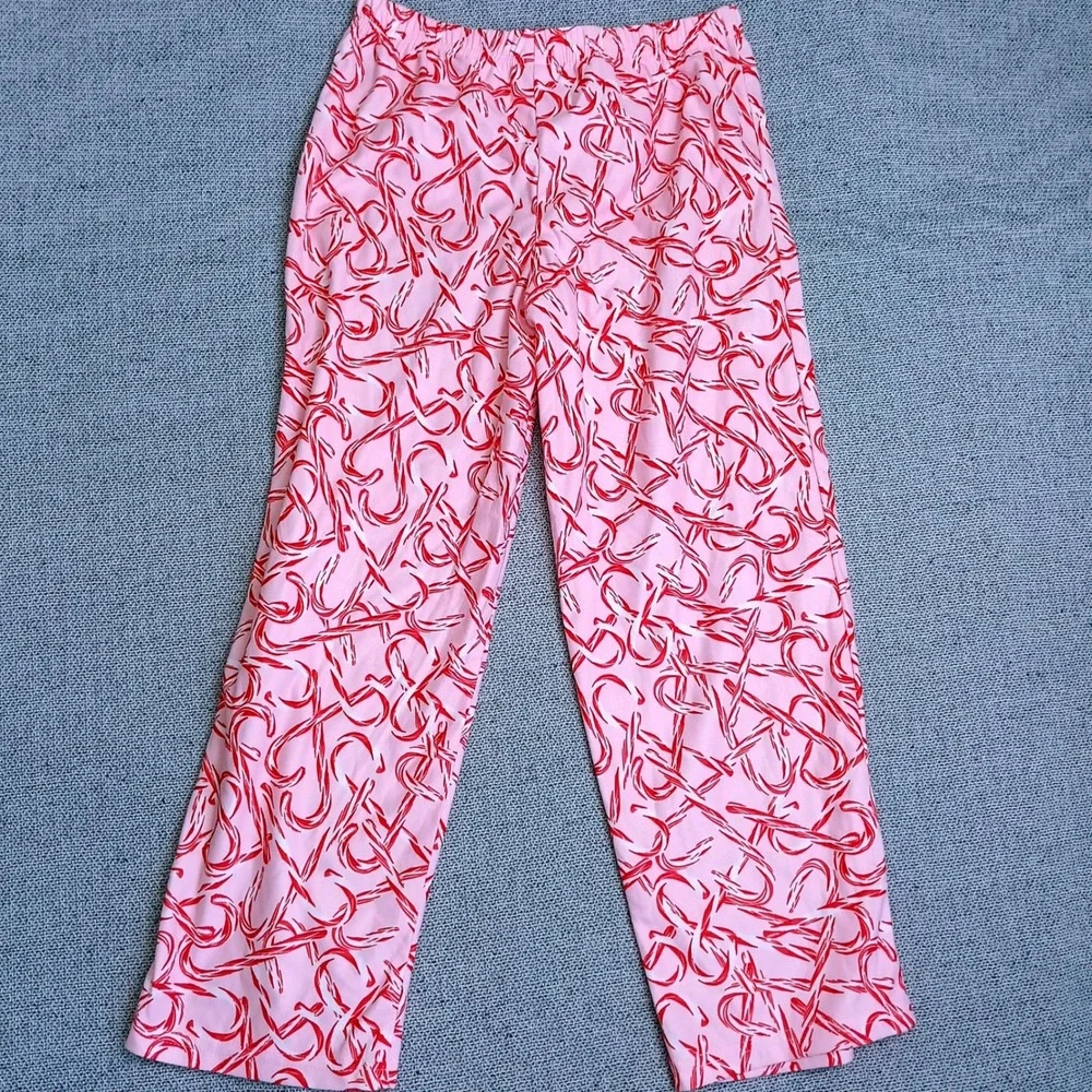Carter's Pajama Pants Girls Size 8 Pink Red Excellent Candy Cane Holiday PJs